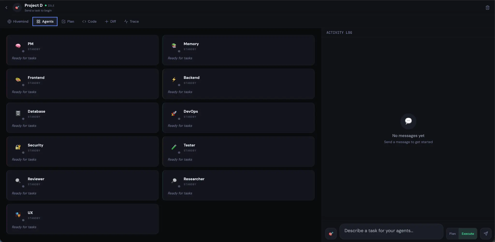 Hivemind Agents View