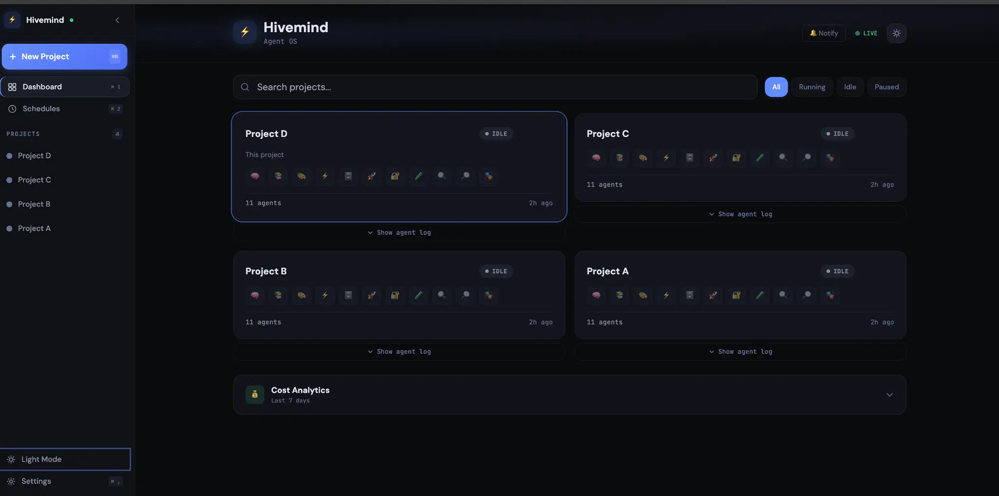 Hivemind Dashboard β Desktop