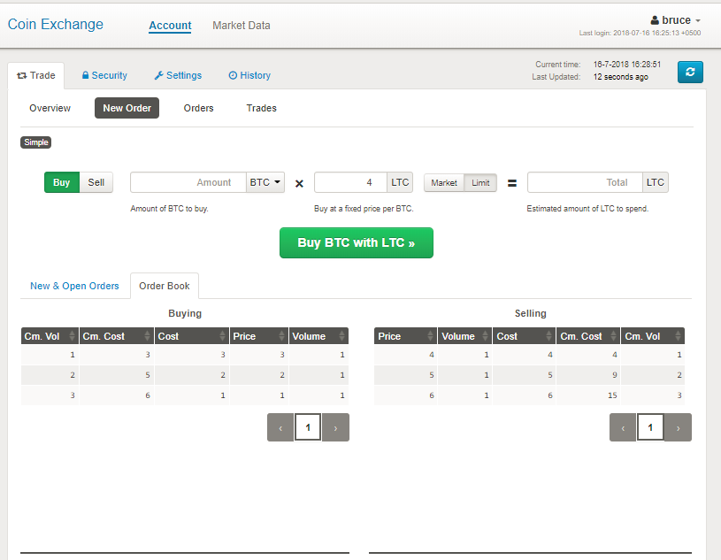 New Order with OrderBook view