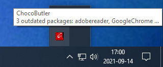 Tooltip showing number outdated packages