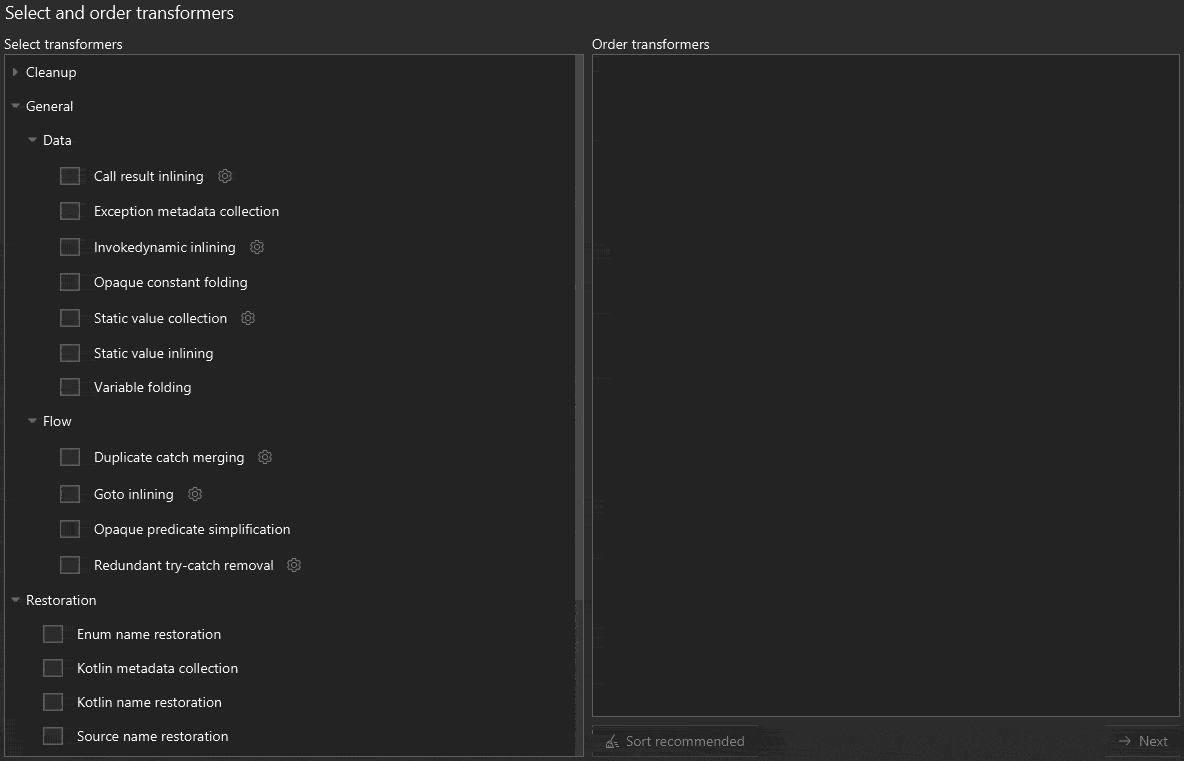 Obfuscated control flow and string encryption removed, before and after