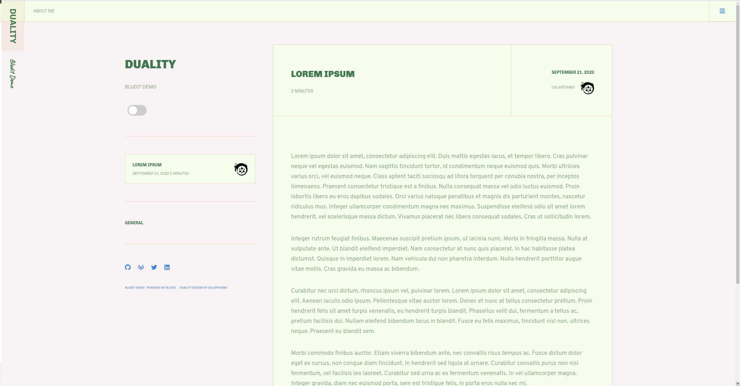 GitHub - colapiombo/duality: Theme for Bludit designed by Paolo Combi.