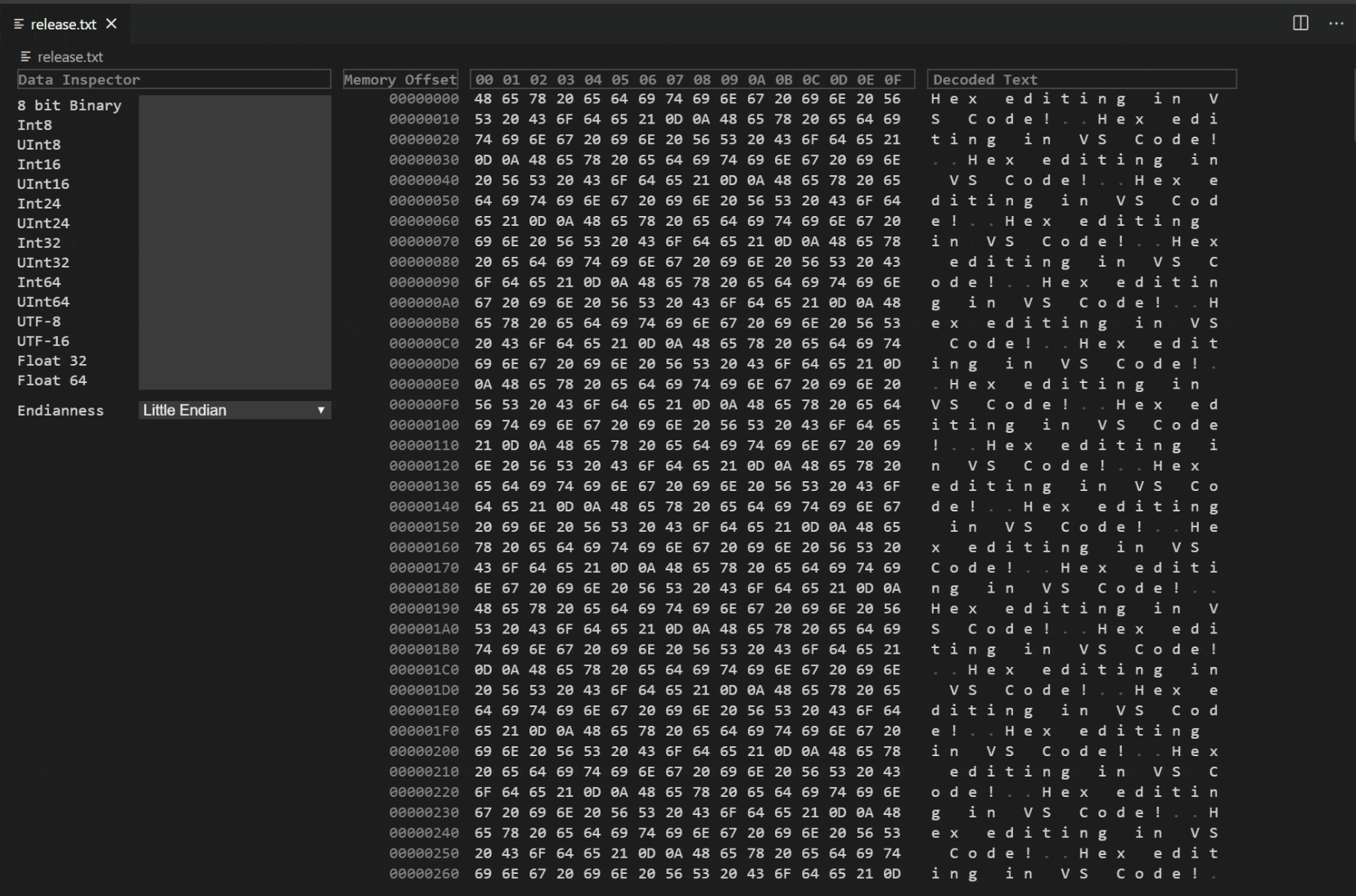 Navigating a file