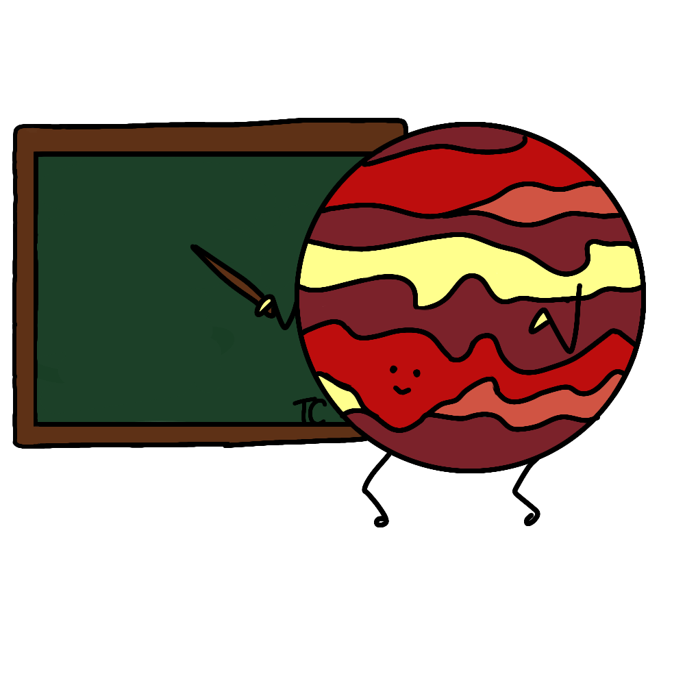 JupyterInstruct Logo with a cartoon Jupiter at a chalkboard