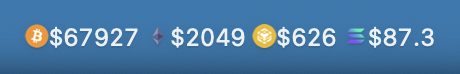 CryptoBar Menu Bar