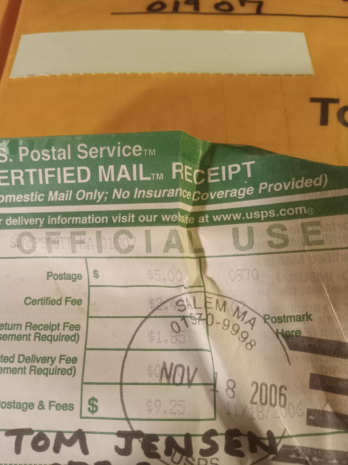 2006 Sealed Poor Man's Copyright Envelope