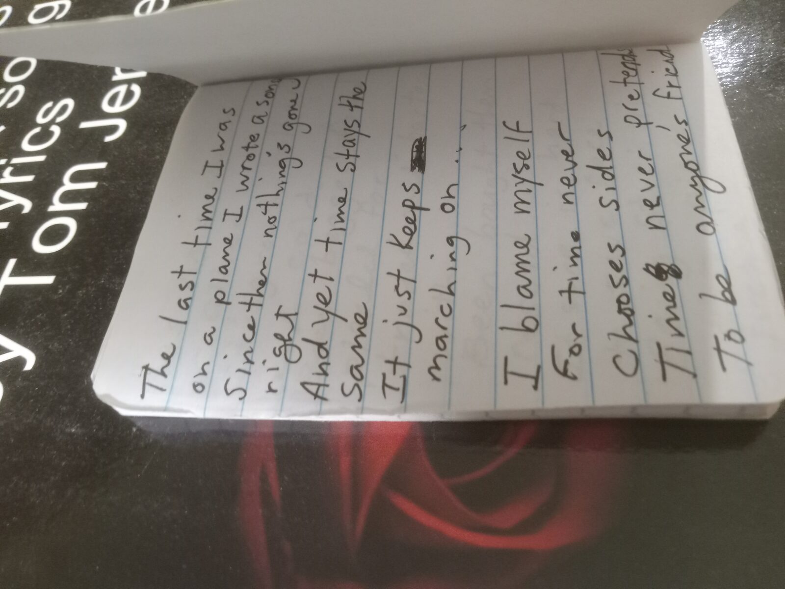 Handwritten Lyric Manuscript