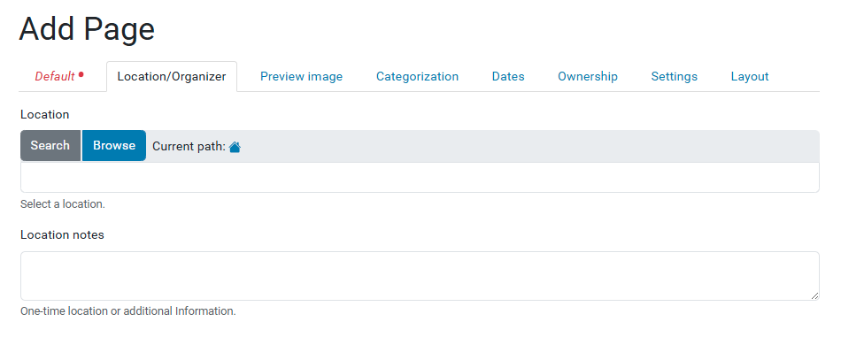 Using the 'Event location' Behavior into the Document content type