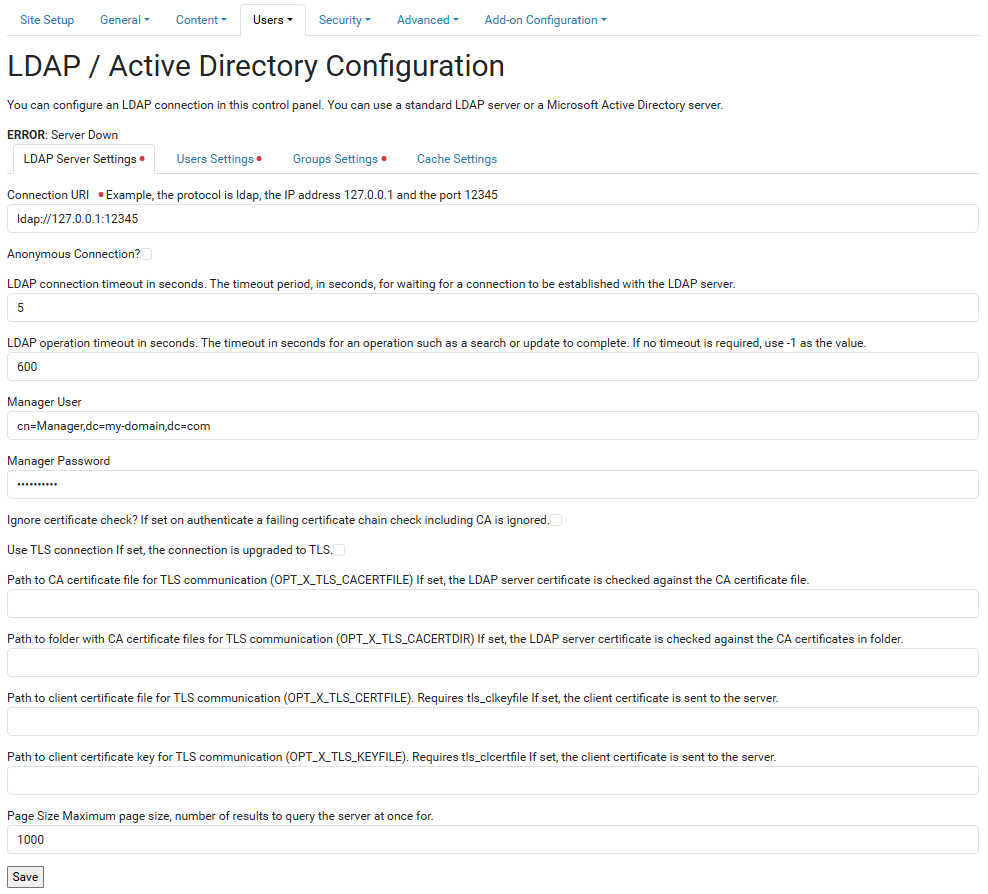 pas.plugins.ldap Plone control panel