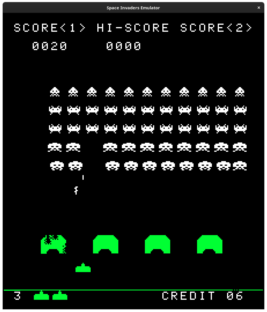 Space Invaders with color toggle on