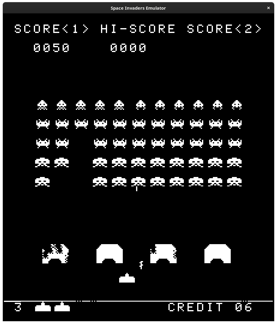 Space Invaders with color toggle off