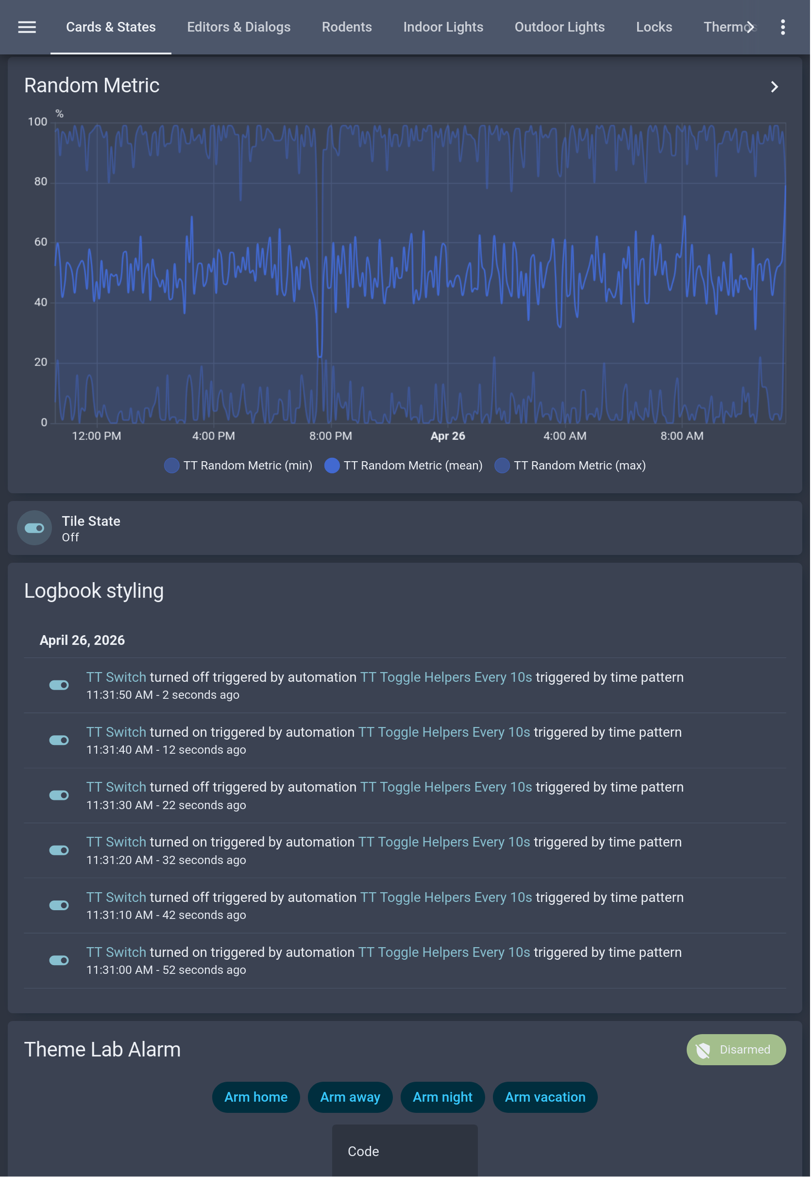 Nordic Blue Dark Metrics