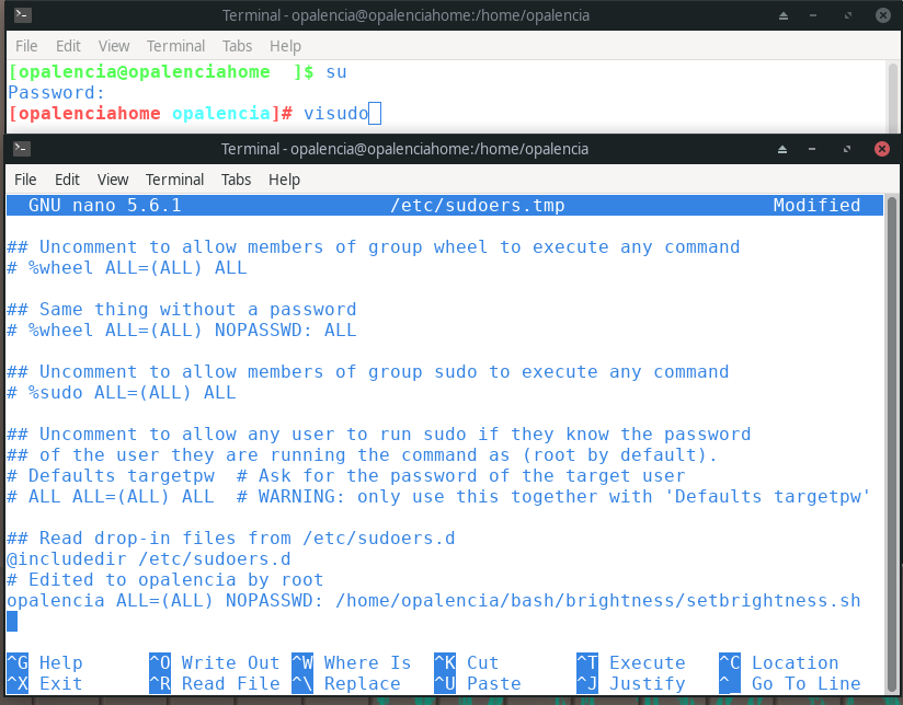 Ejecutar script al iniciar sesión con sudo — documentación de ...