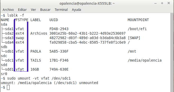 Umount Syntax Desmontar una unidad de almacenamiento > umount — documentación de ...