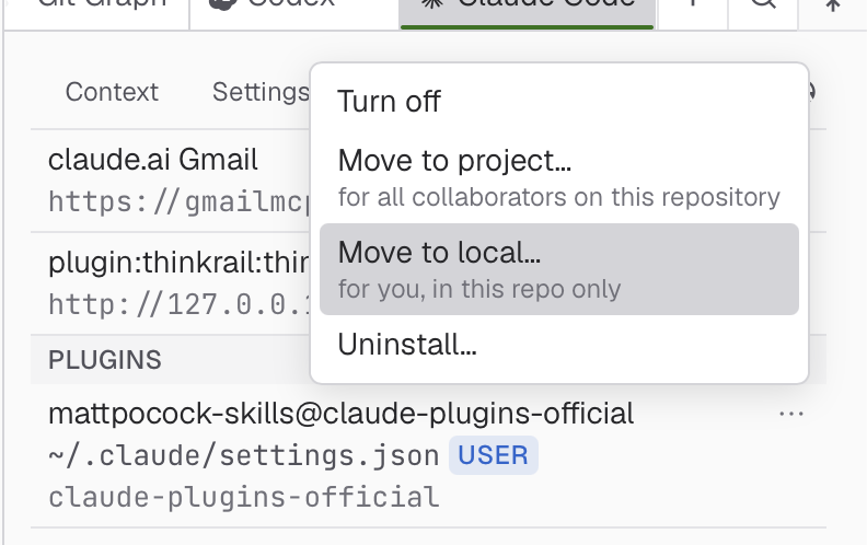 Moving a Claude Code plugin between scopes
