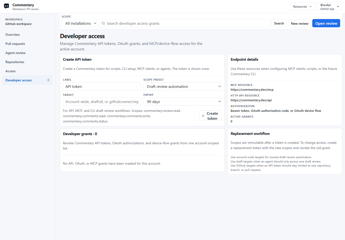 Developer access