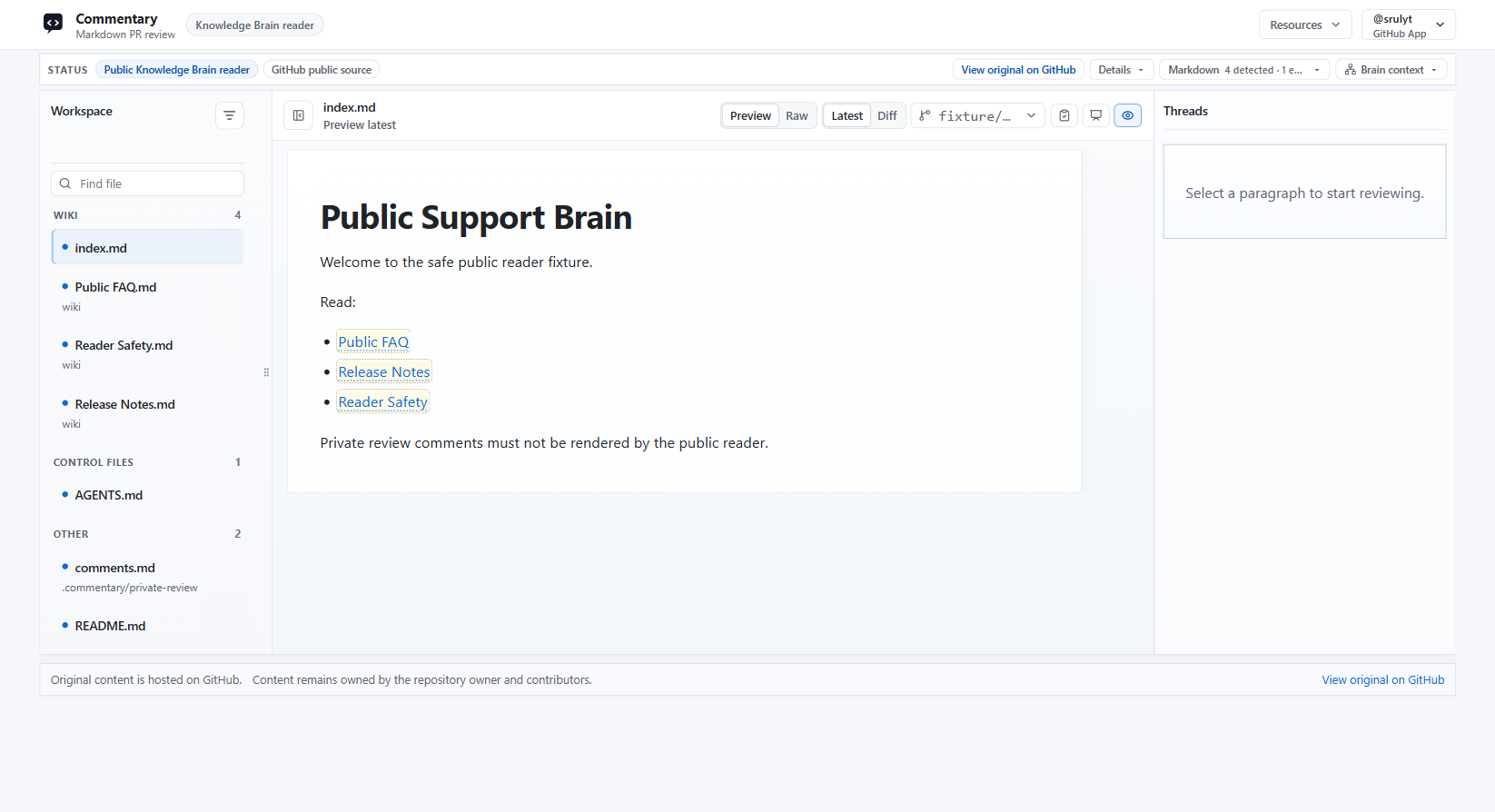 Knowledge Brain public reader