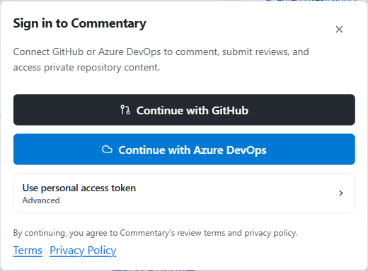 Sign-in provider dialog