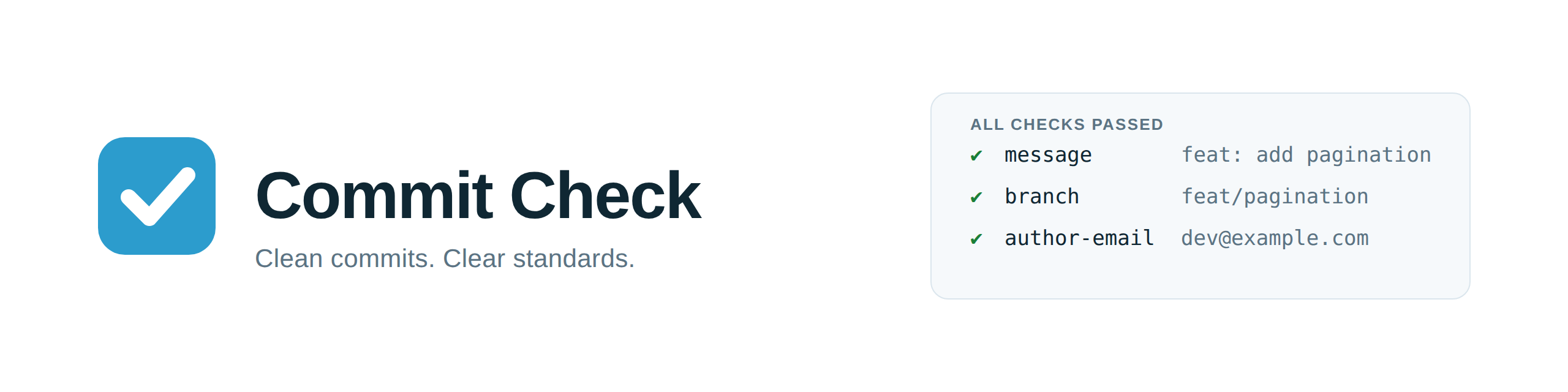 Commit Check — Clean commits. Clear standards.