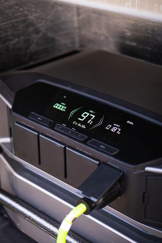 Solar-powered battery system at 97%