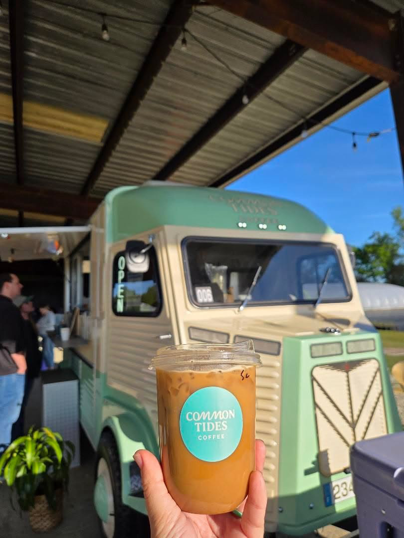 Common Tides Coffee trailer set up at Old River Farms in Wilmington NC