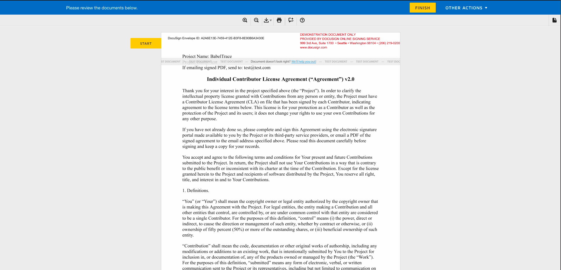 Docusign View 1