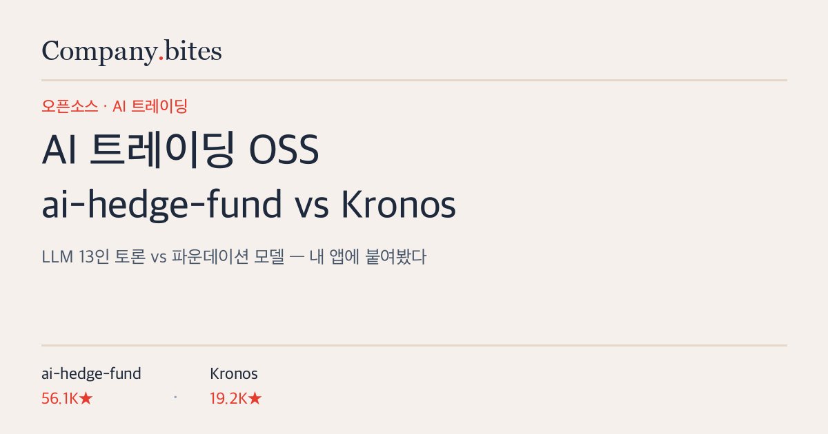 AI 트레이딩 오픈소스: ai-hedge-fund vs Kronos 설계기 - Company Bites 심층분석