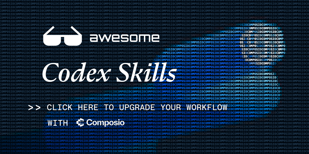 Composio banner — Codex skills 合集封面