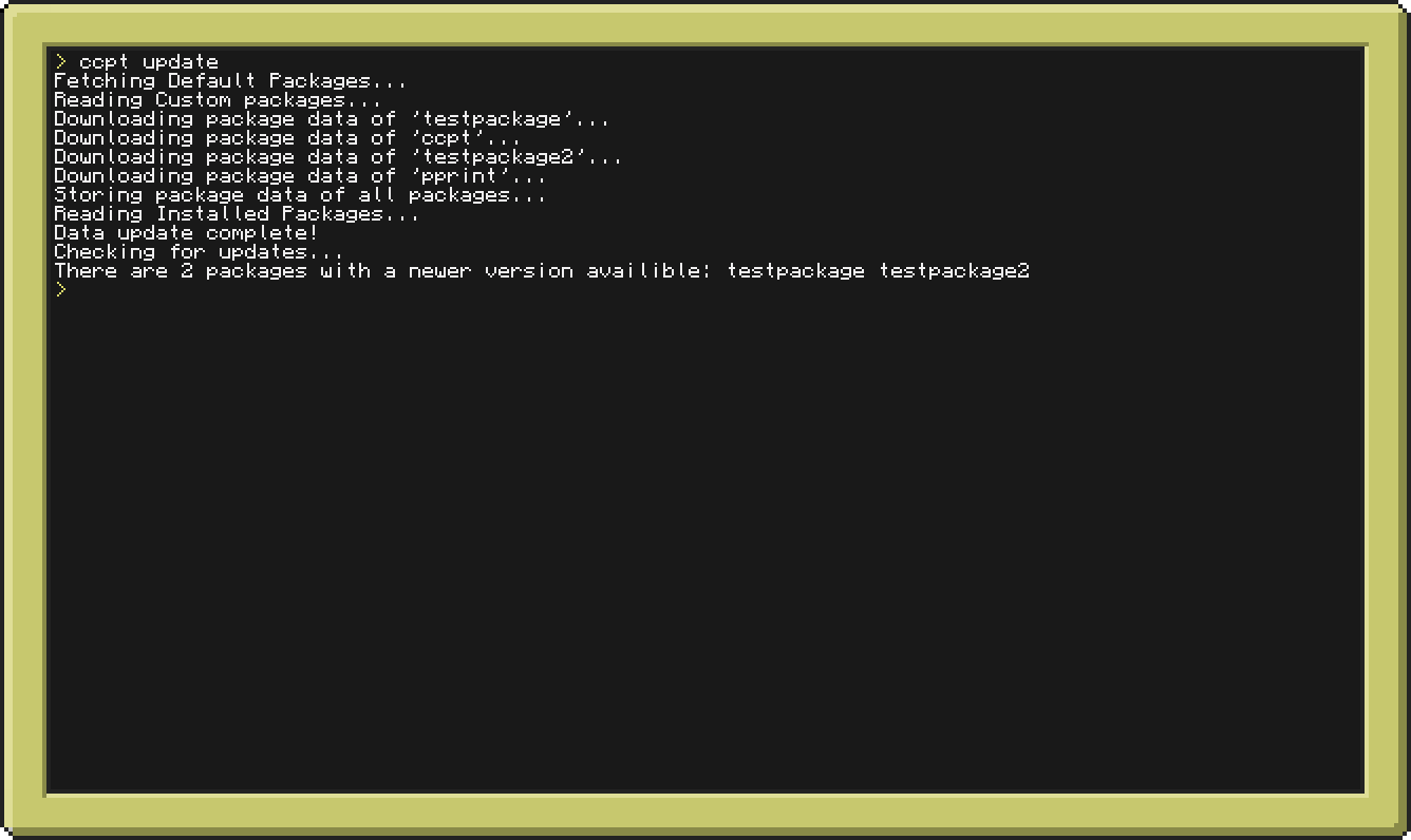 GitHub - computercraft-package-tool/ccpt: Package Tool for ...