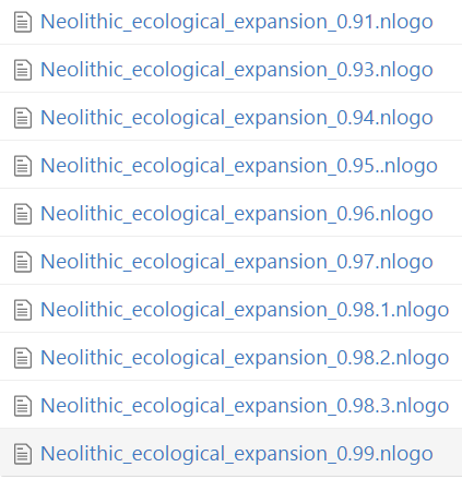 NetLogo: Neolithic Ecological expansion many versions