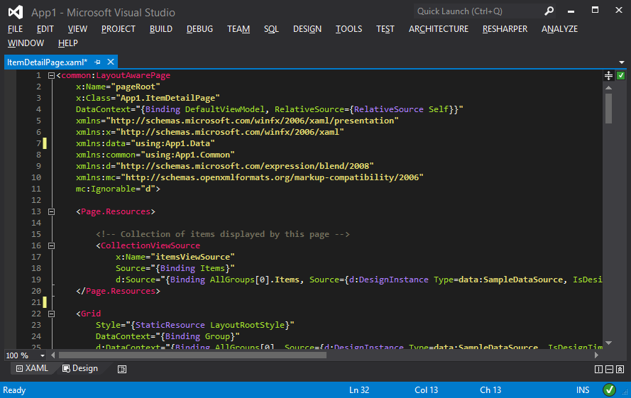 XAML Color Scheme Screenshot