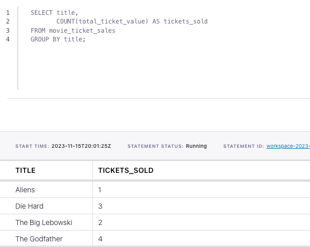 Query output