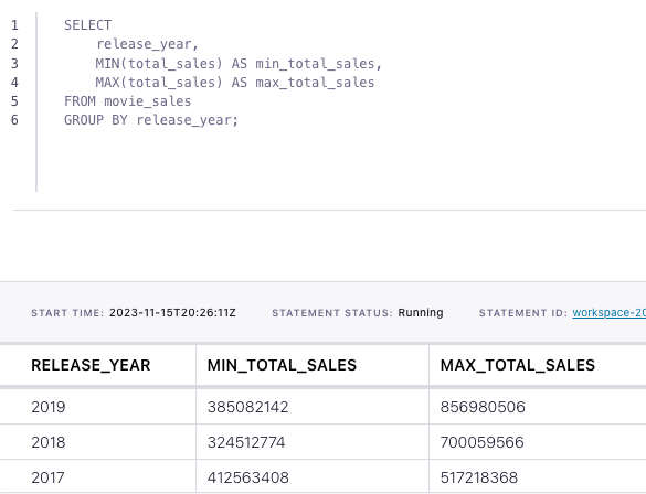 Query output