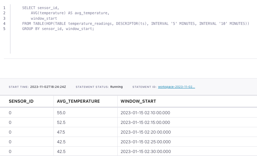 Query output