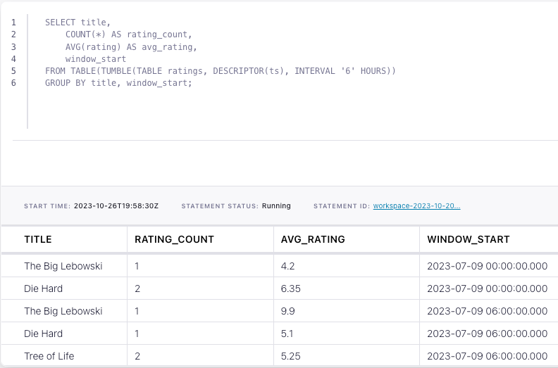 Query output