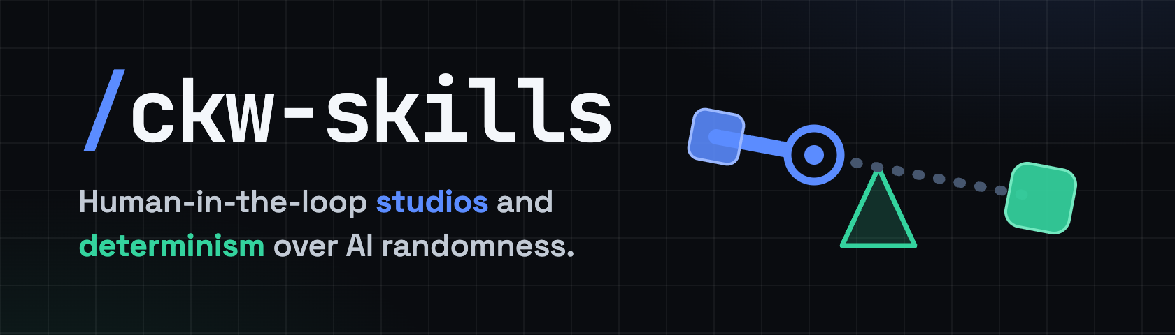 ckw-skills — a Claude Code plugin marketplace of human-in-the-loop studios, deterministic design tooling, and MCP servers by Conner K. Ward