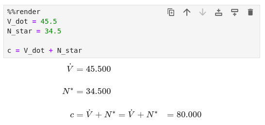 Custom symbols example showing the use of V_dot and N_star