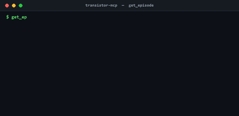 Demo: get_episode tool call and response