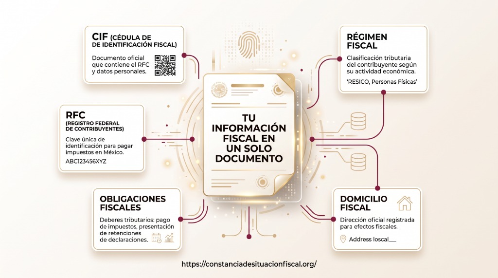 Tu información fiscal en un solo documento - CIF RFC Obligaciones Régimen Fiscal Domicilio