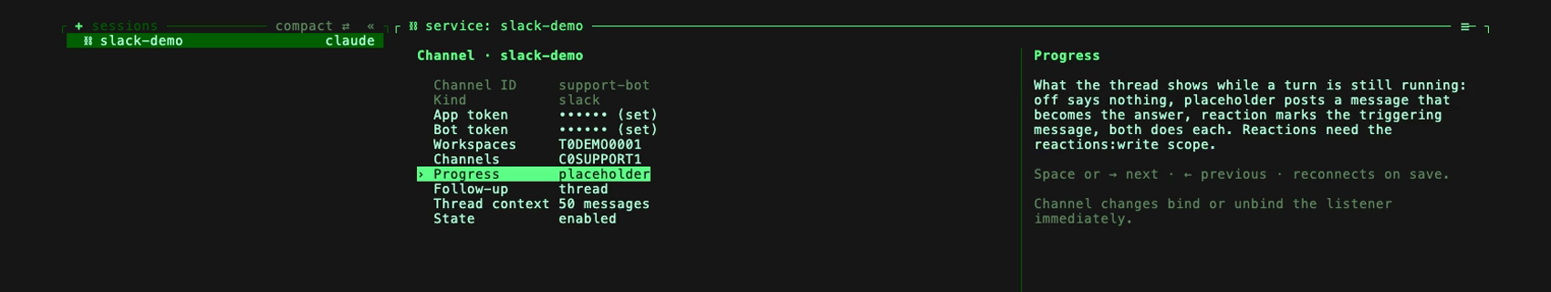 Slack channel editor