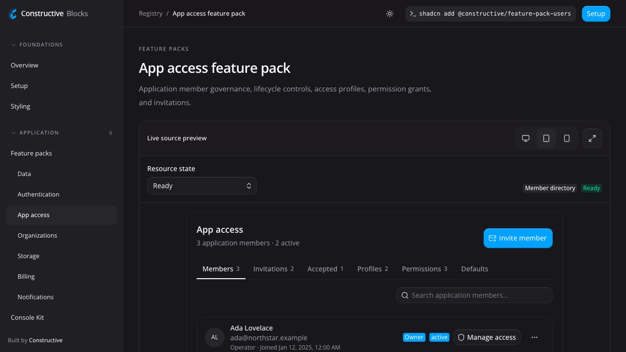 App access feature pack