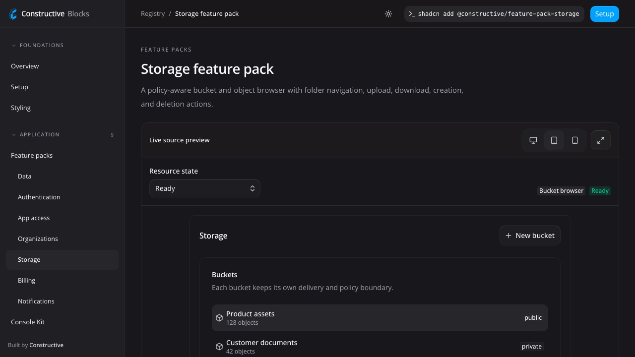 Storage feature pack