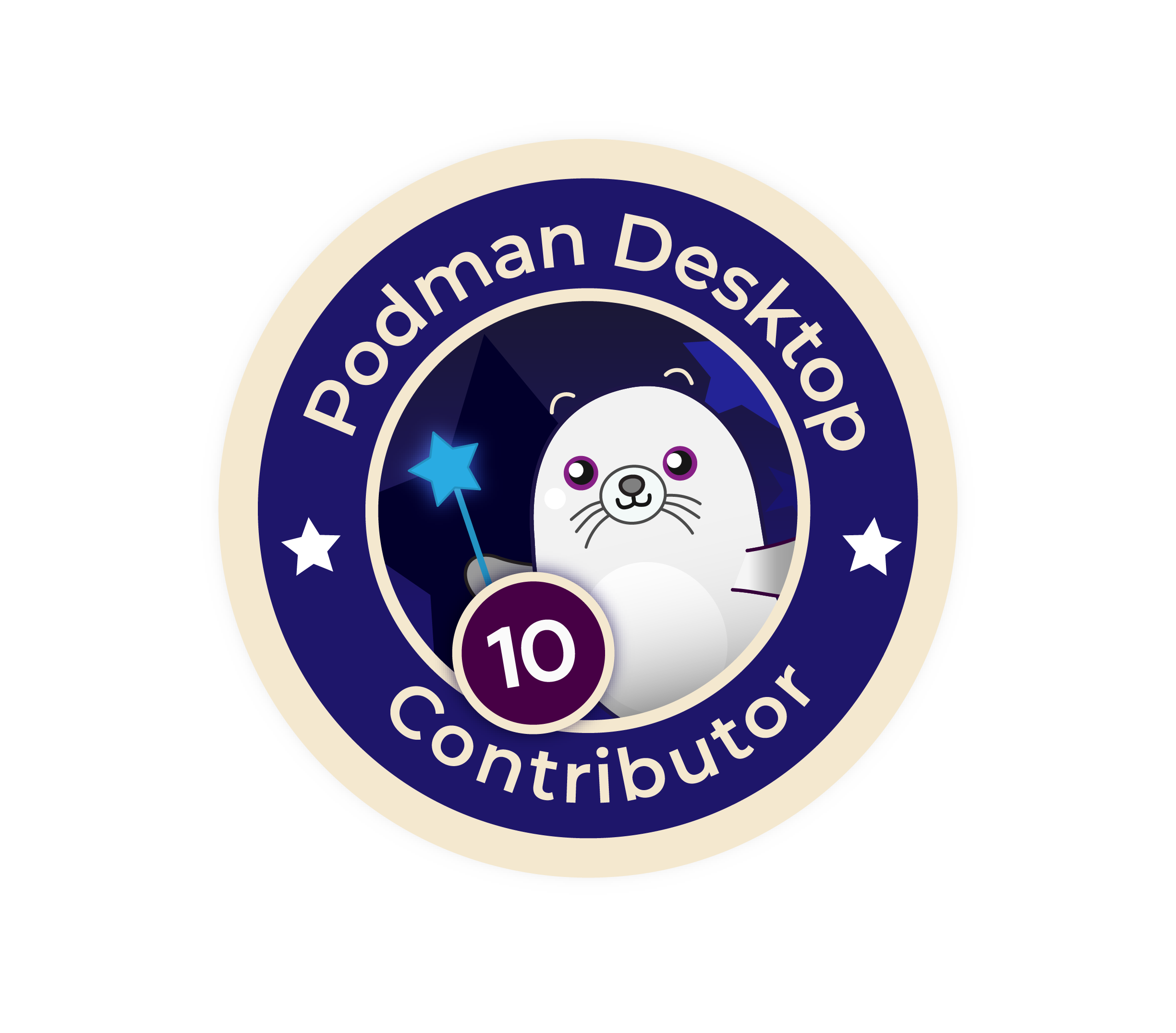 Podman Desktop Milestone 10 Badge