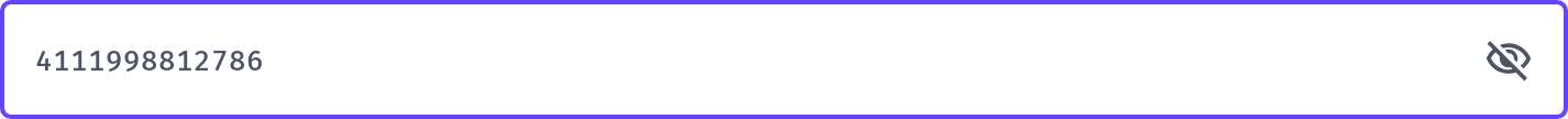 The same field after clicking the reveal toggle