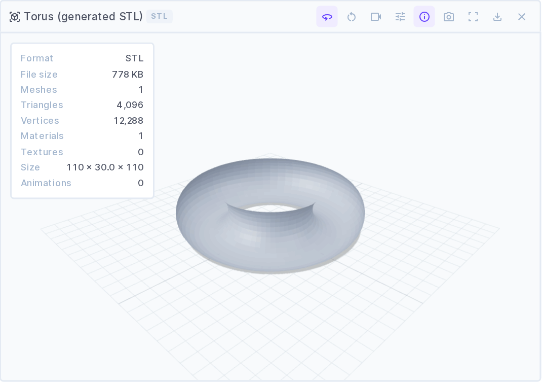 An STL rendered with the default model colour