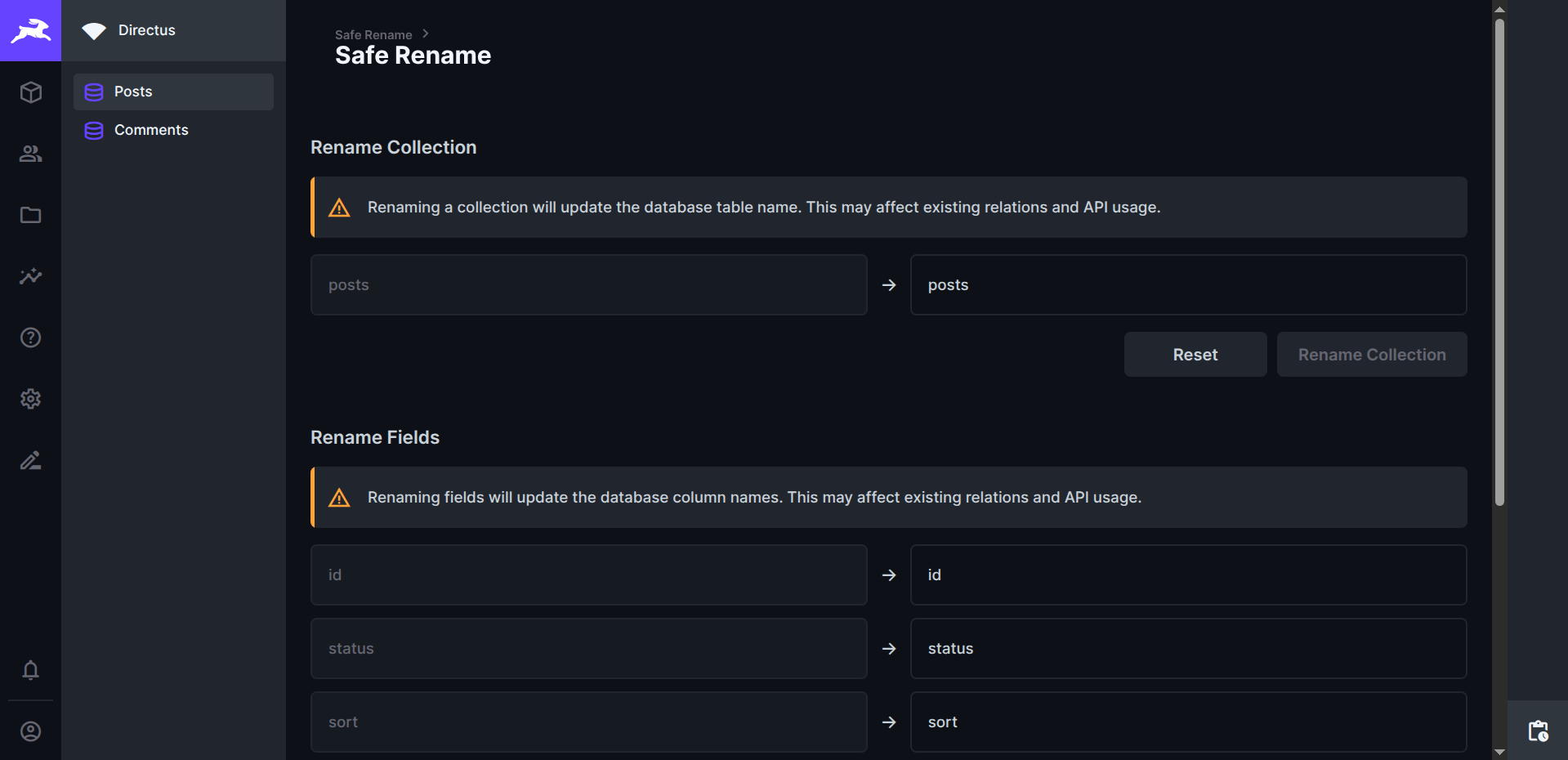 Rename Collection