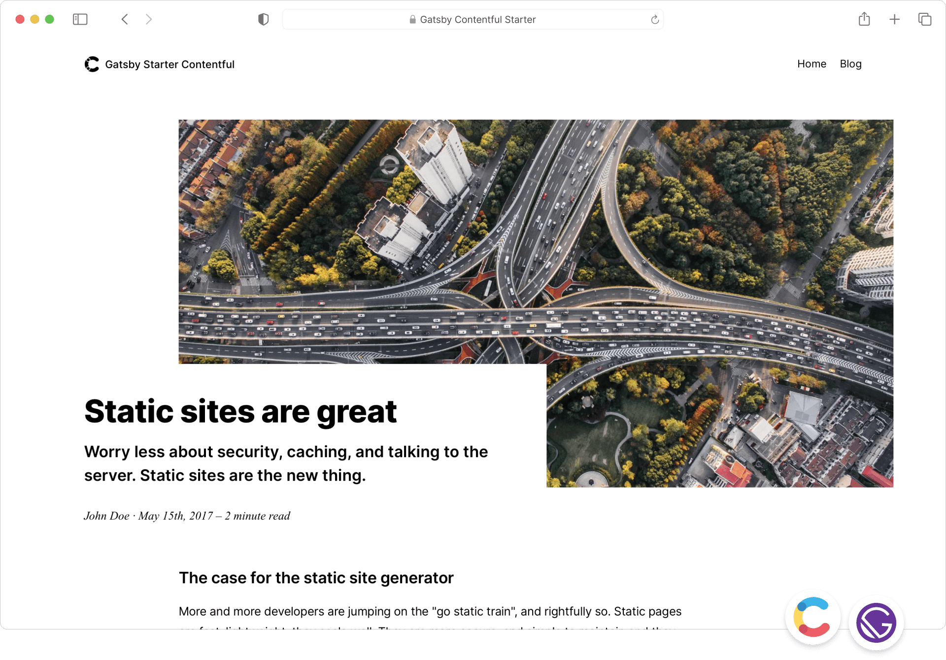 starter-gatsby-blog 网站模板截图