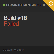 Screenshot of failing build