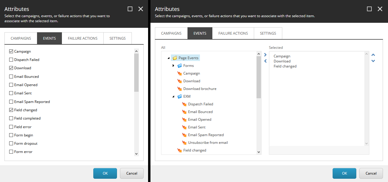 Improved page attributes selector