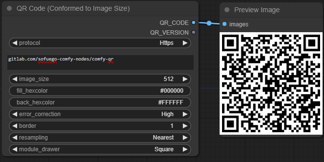 Conformed QR Code Node Example